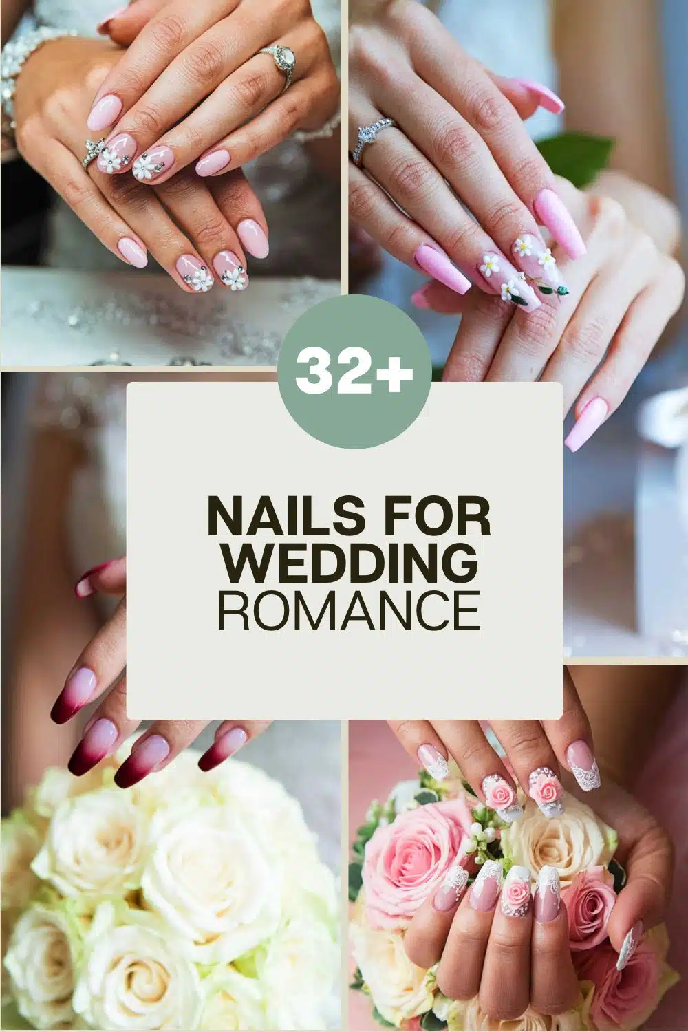 A nail art bouquet extravaganza perfect for wedding bells. Its like your fingertips went on a floral shopping spree just in time for romance!.
