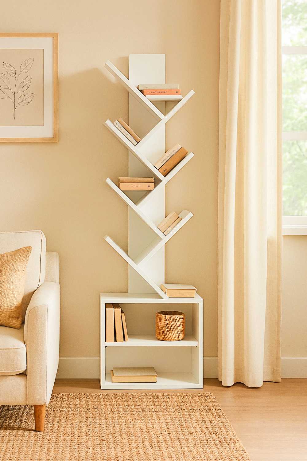 unique furniture designs (9) This white tree bookshelf is out here flexing, making your beige sofa and artsy wall hangings look like the supporting cast. Even your books feel cooler.