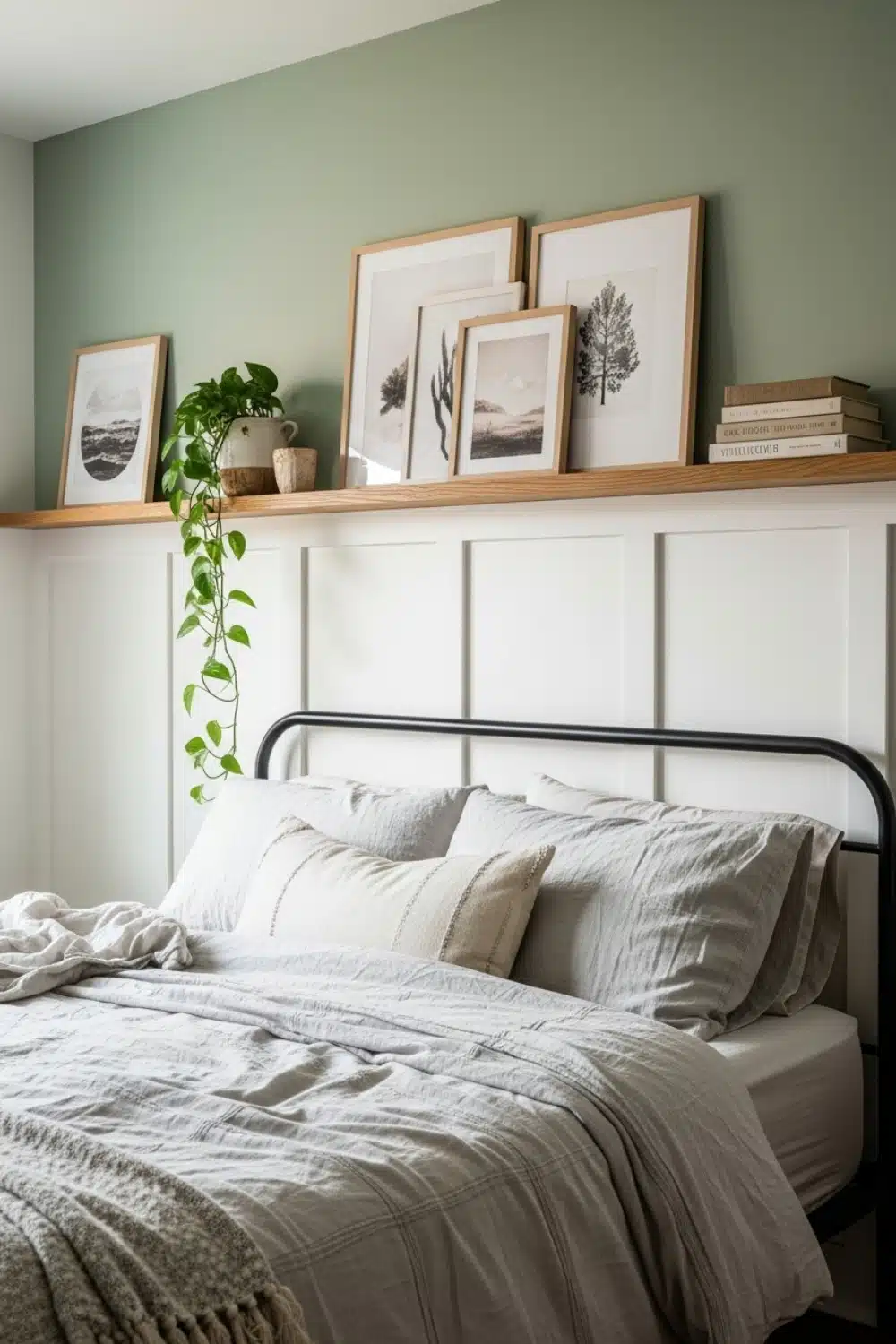 Build a Ledge Shelf With Half-Wall Wainscoting