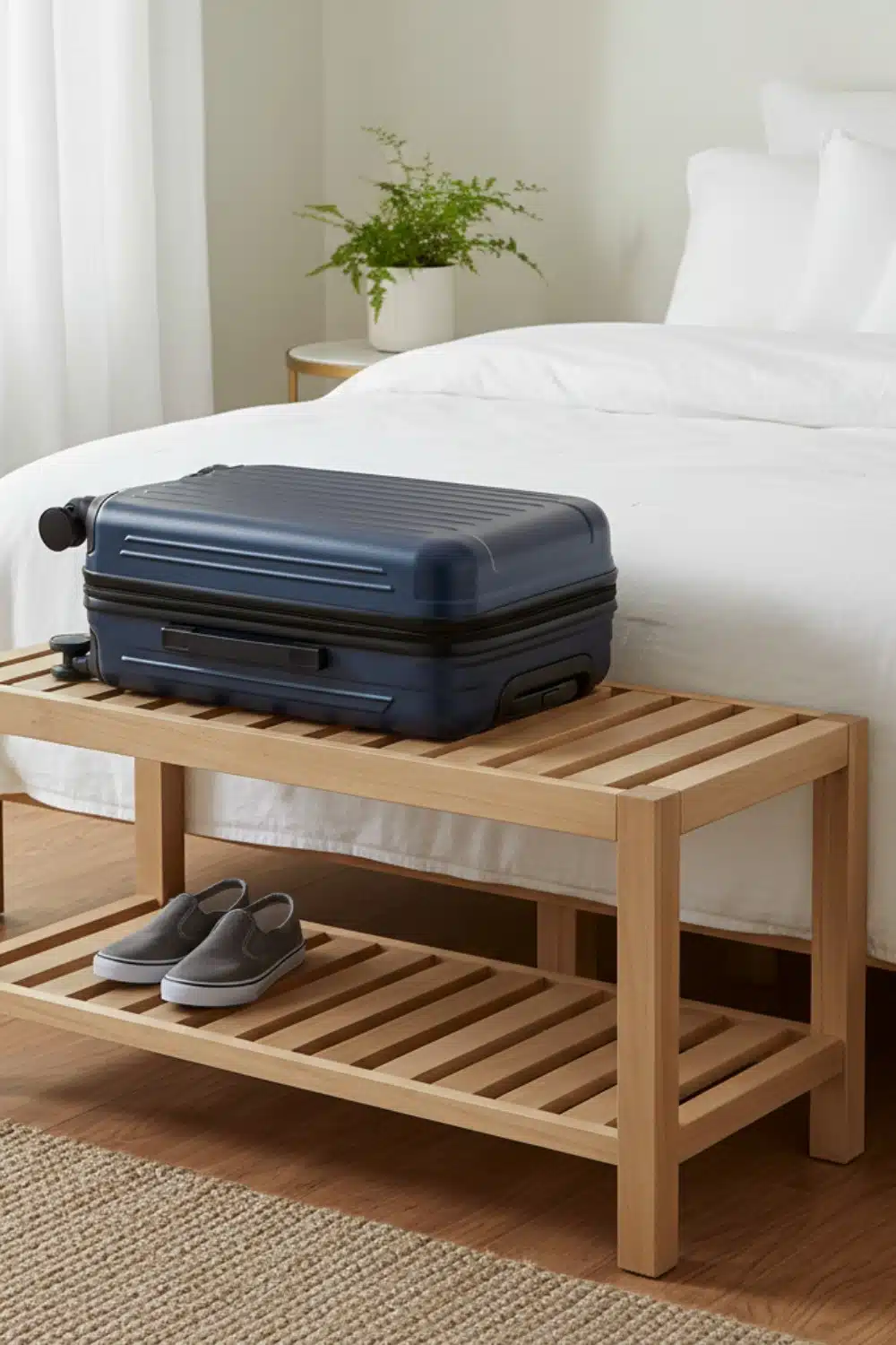 Add a Smart Luggage Bench to Maximize Bedroom Storage