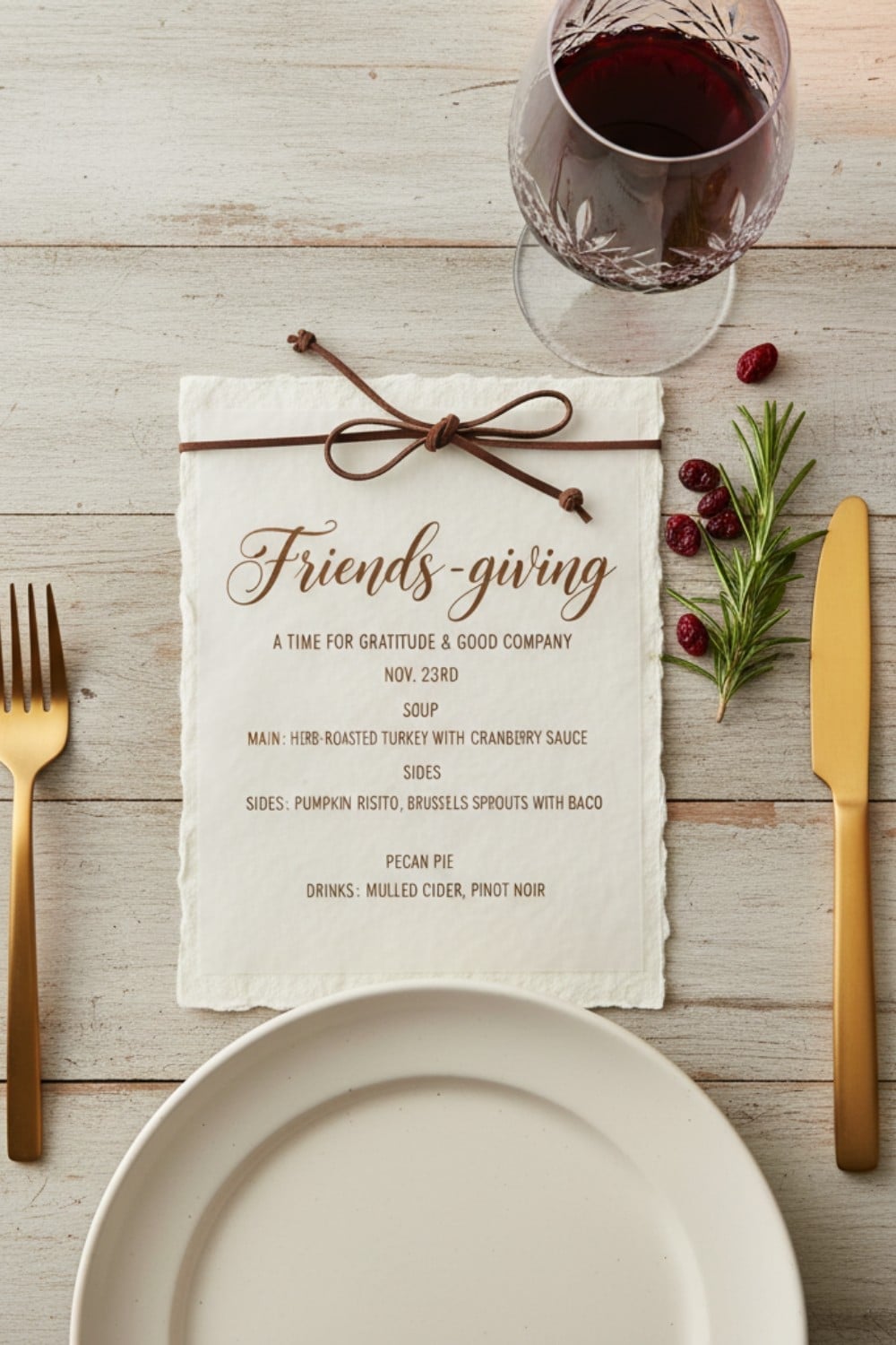 Impress Guests with Handmade Paper and Leather Cord Menus