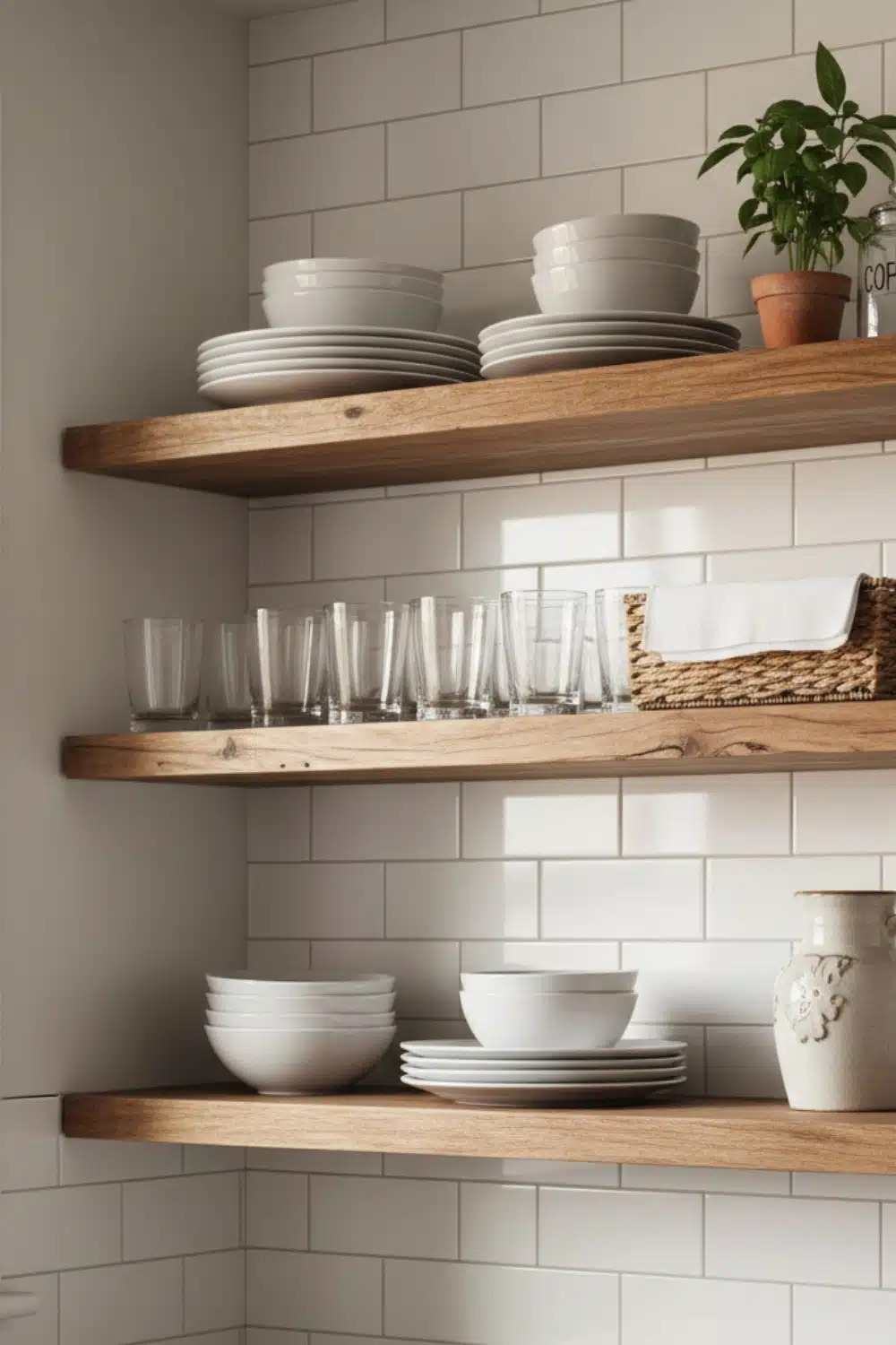 Style Open Kitchen Shelves That Are Functional for Guests