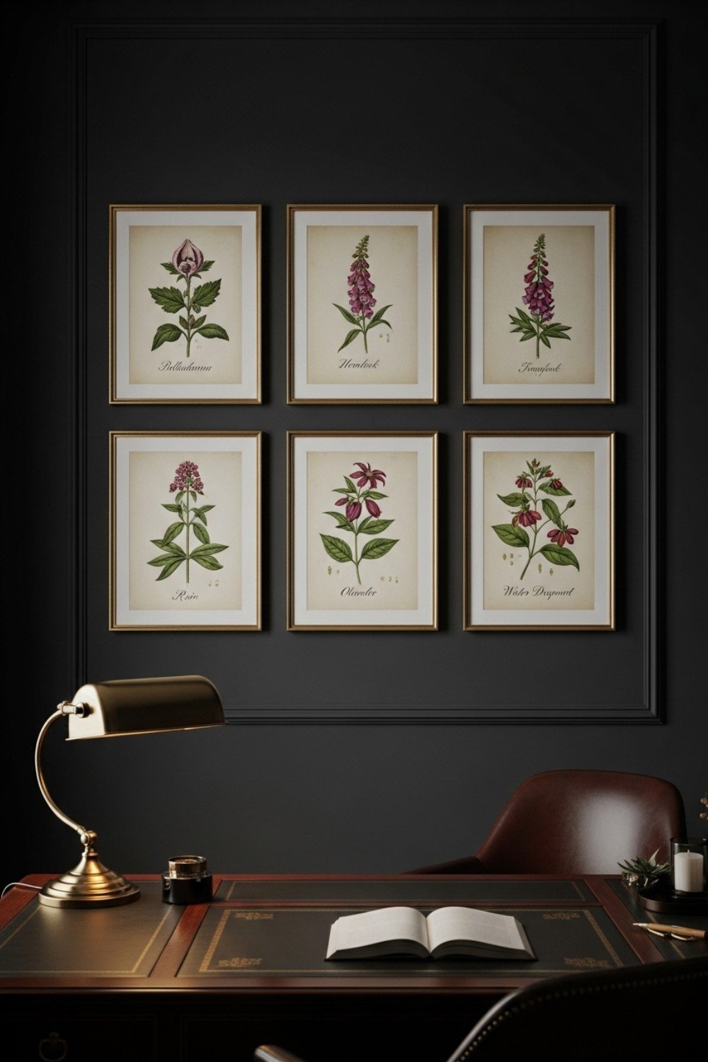 Display Framed Botanical Art of Literary Poisonous Plants