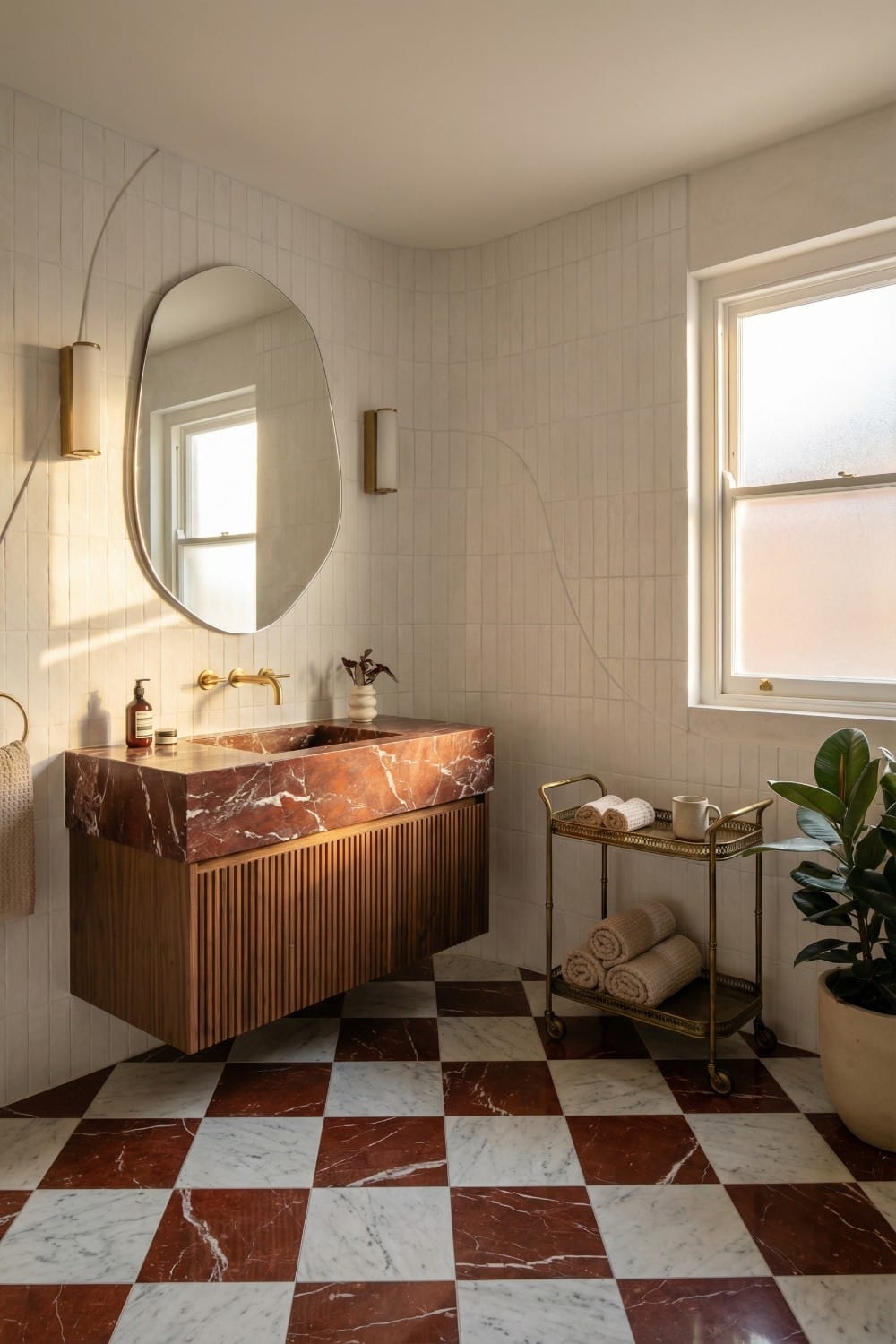 Red Marble Checkered Floor is Trending Now