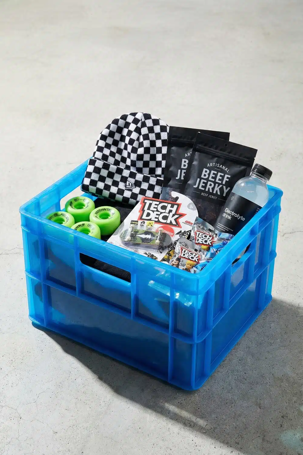 Cyan Translucent Industrial Skater Bin