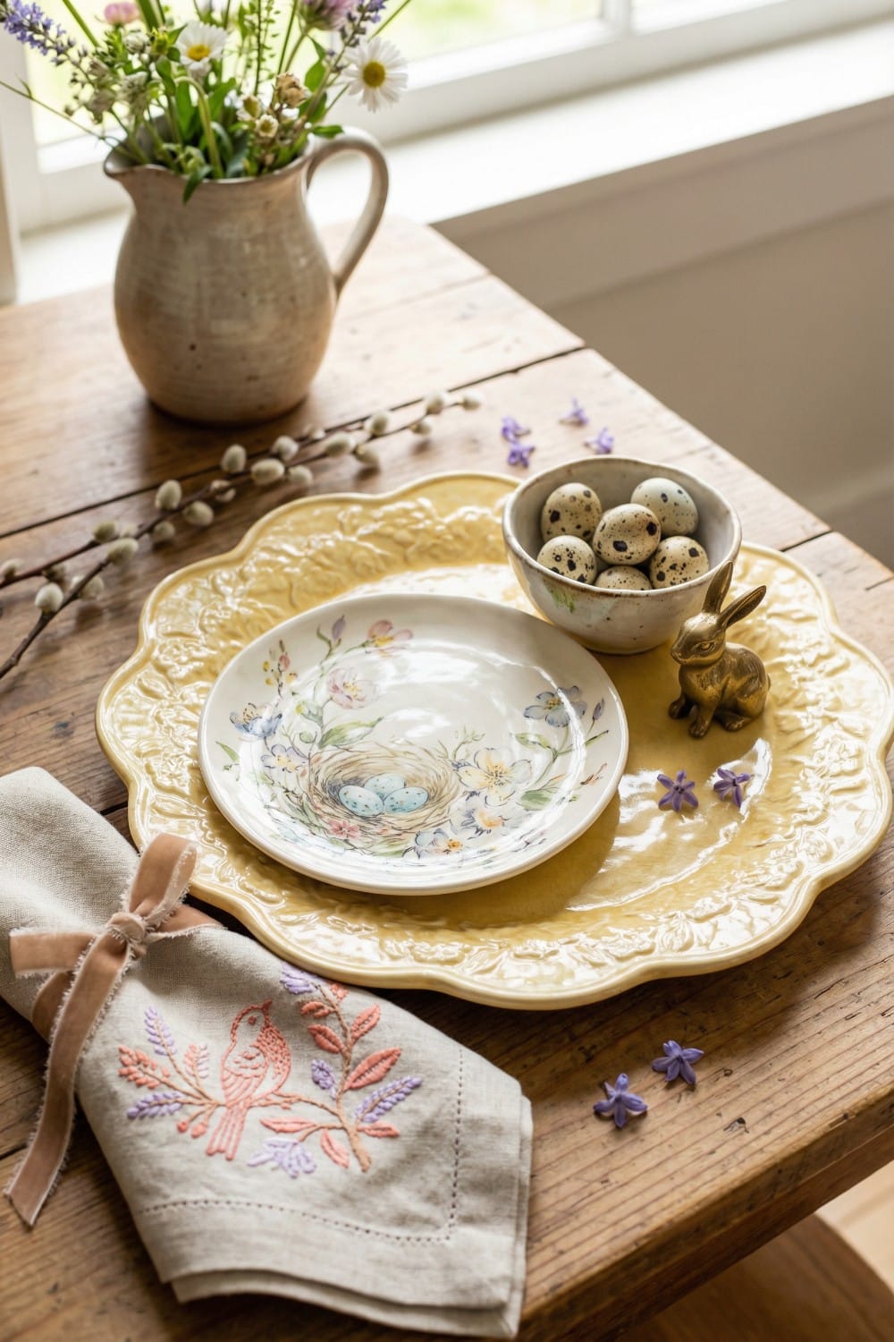 Citron Relief Illustrated Nest Easter Plates