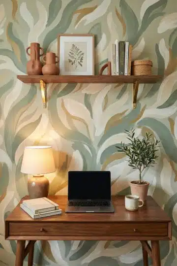 Artisan Sage Abstract Botanical Mural