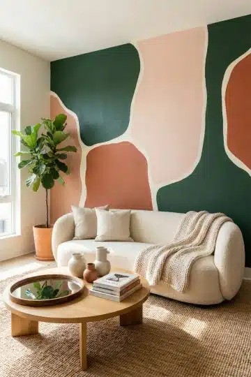 Bold Terracotta and Forest Interlocking Shapes