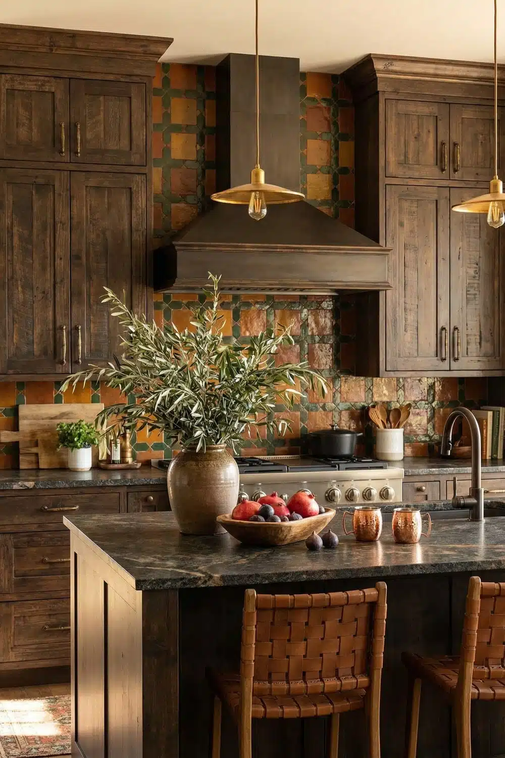 Handcrafted Terracotta Star and Cross Backsplash