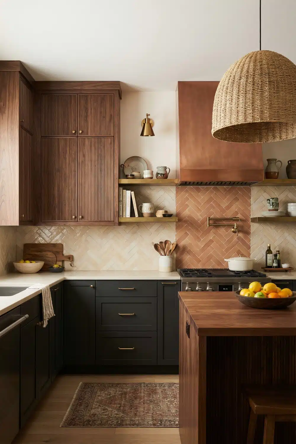 Earthy Glazed Herringbone Ceramic Tile