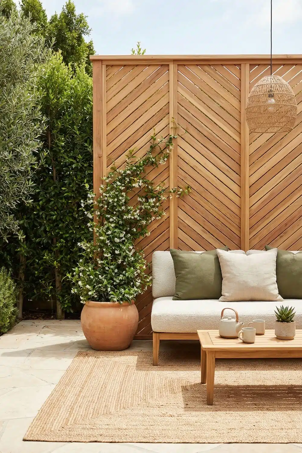 Chevron Wood Backyard Privacy from Neighbors