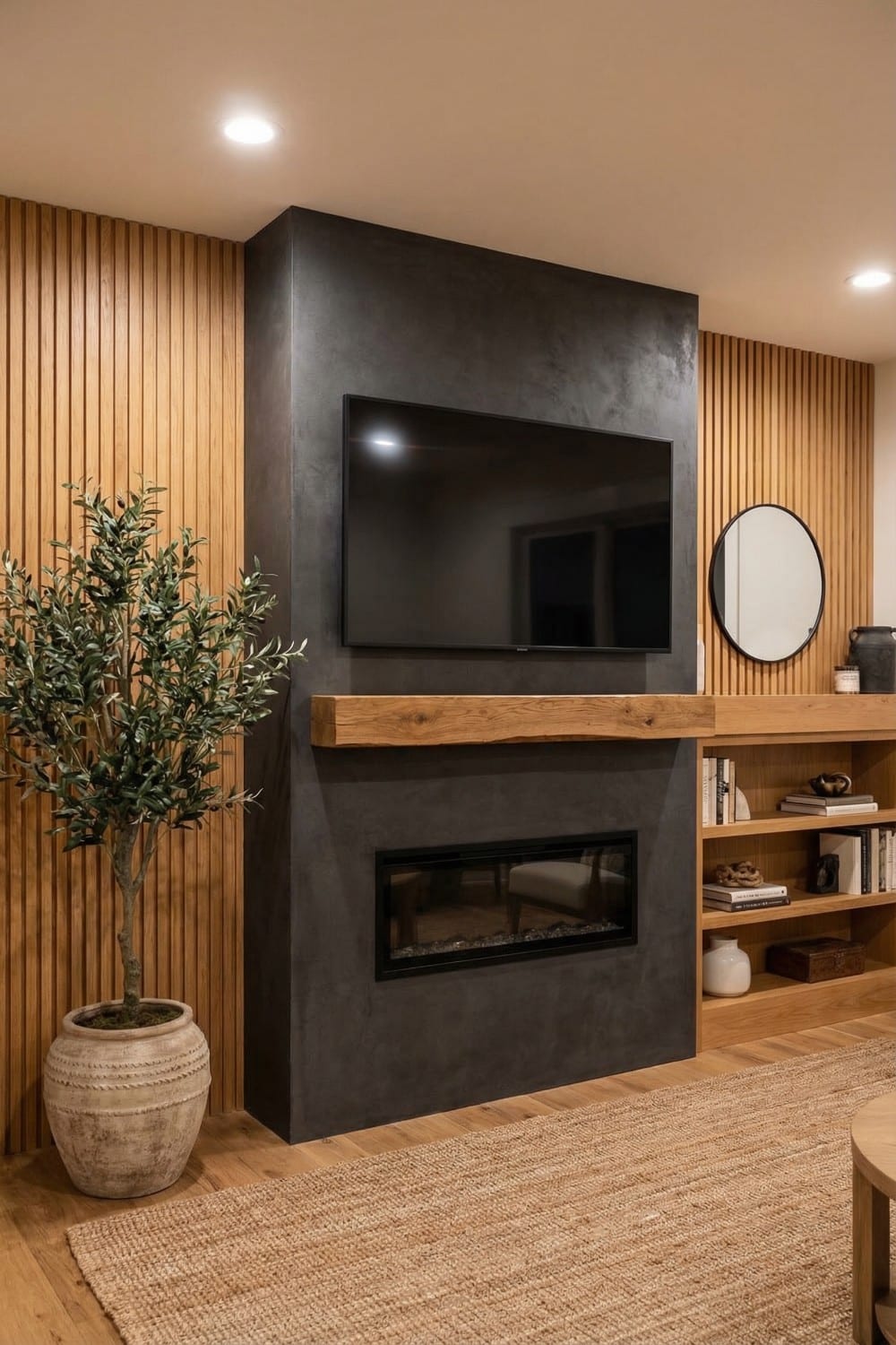 Stunning DIY Living Room Accent Wall Ideas With TV and Fireplace ...