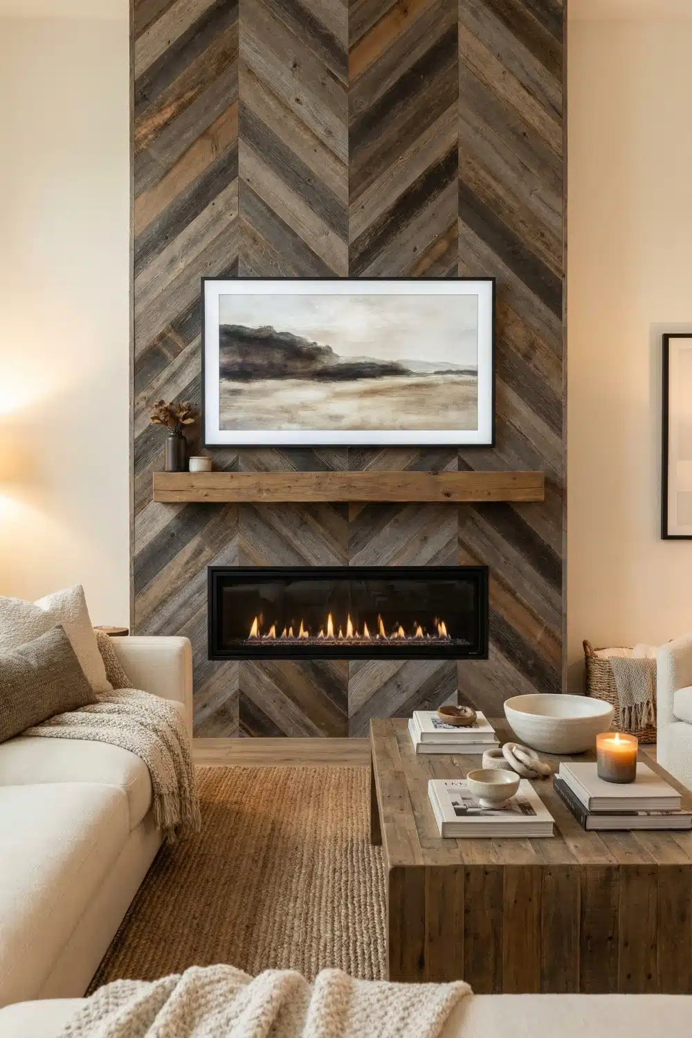 Stunning DIY Living Room Accent Wall Ideas With TV and Fireplace ...