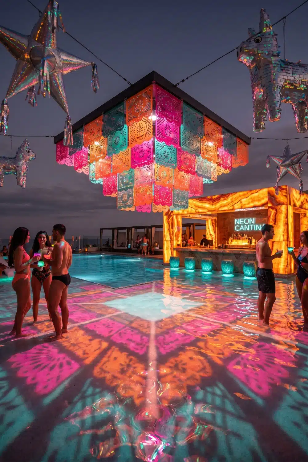 Fiesta Pool Step Throw A Vivid Outdoor Celebration Using These Fiesta Pool Party Ideas ...